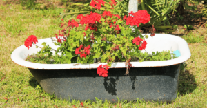 Make a vintage washtub planter box